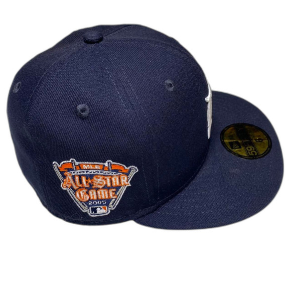 New Era 59Fifty DETROIT TIGERS Cap 2005 All Star Game Patch Hat 6 7/8 Navy Blue - Picture 2 of 8